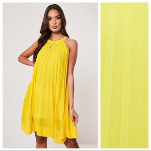 ZARA YELLOW PLEATED DRESS
